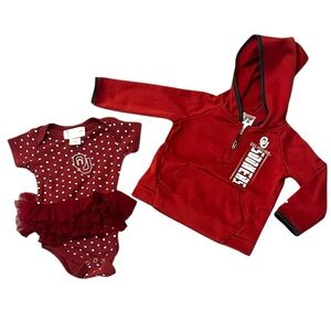 OU Maroon Tutu Onsie Polka Dots Hearts 12Months Baby & Russell OU 2T Hoodie
